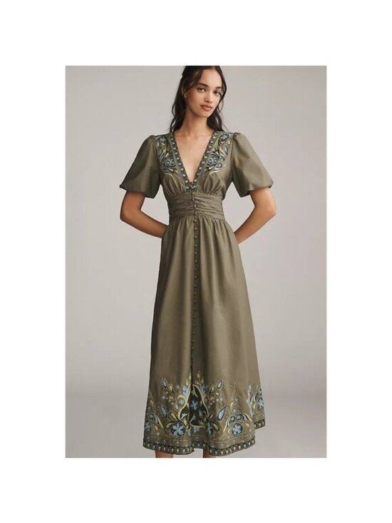 Anthropologie Dresses & Skirts - Anthropologie The Katerina Embroidered Maxi Dress Boho Chic Peasant Womens S